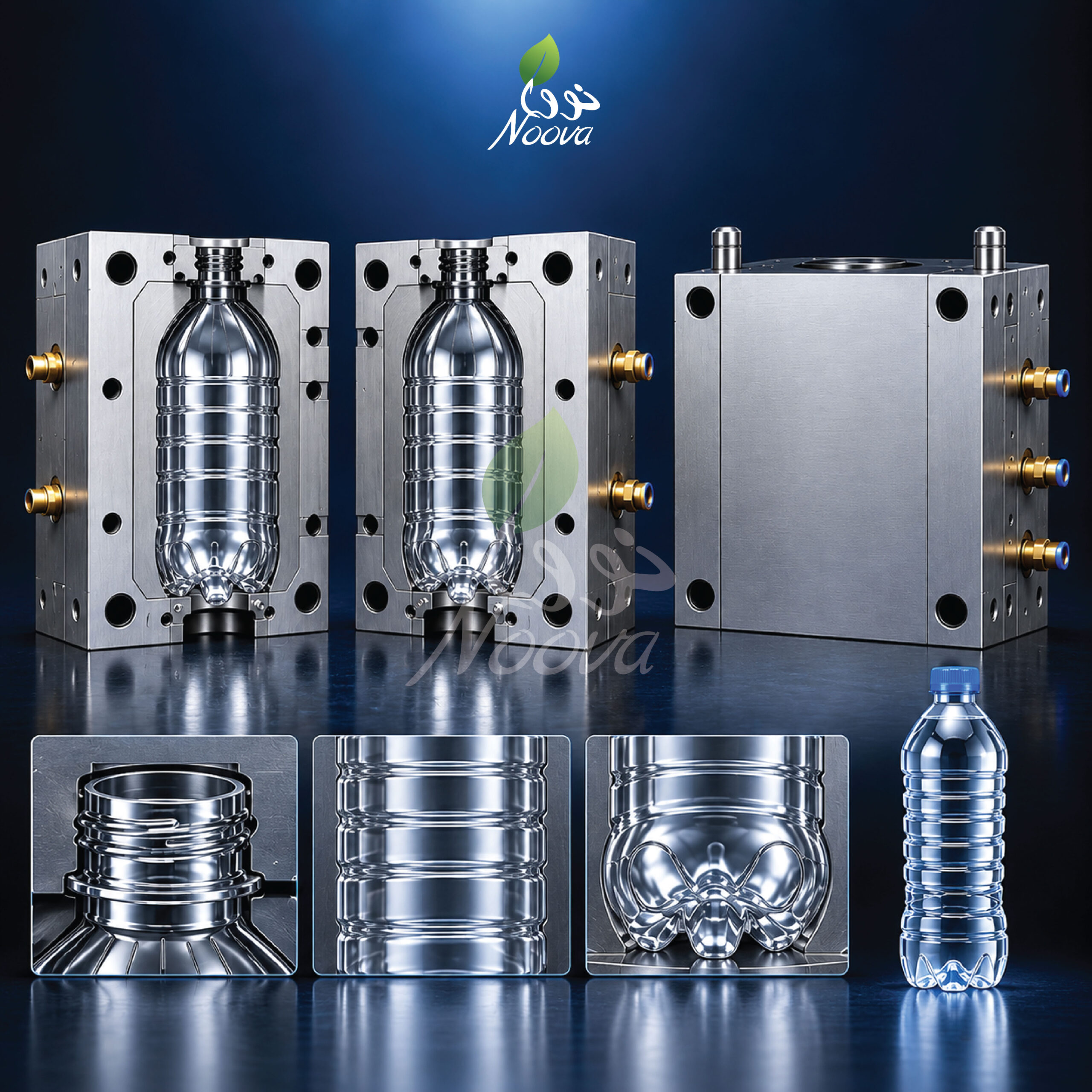 Blow molding machine for PET bottle production by Noova Traders